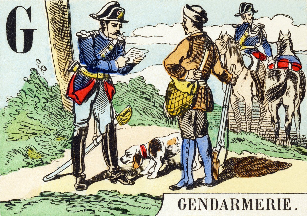 G: Gendarmerie - The Hunting Alphabet, c.1890 by Unbekannt