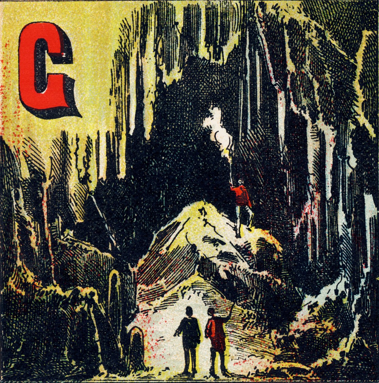 G: Grotto. A Natural Cave - Engraving from Alphabet Geographique ...
