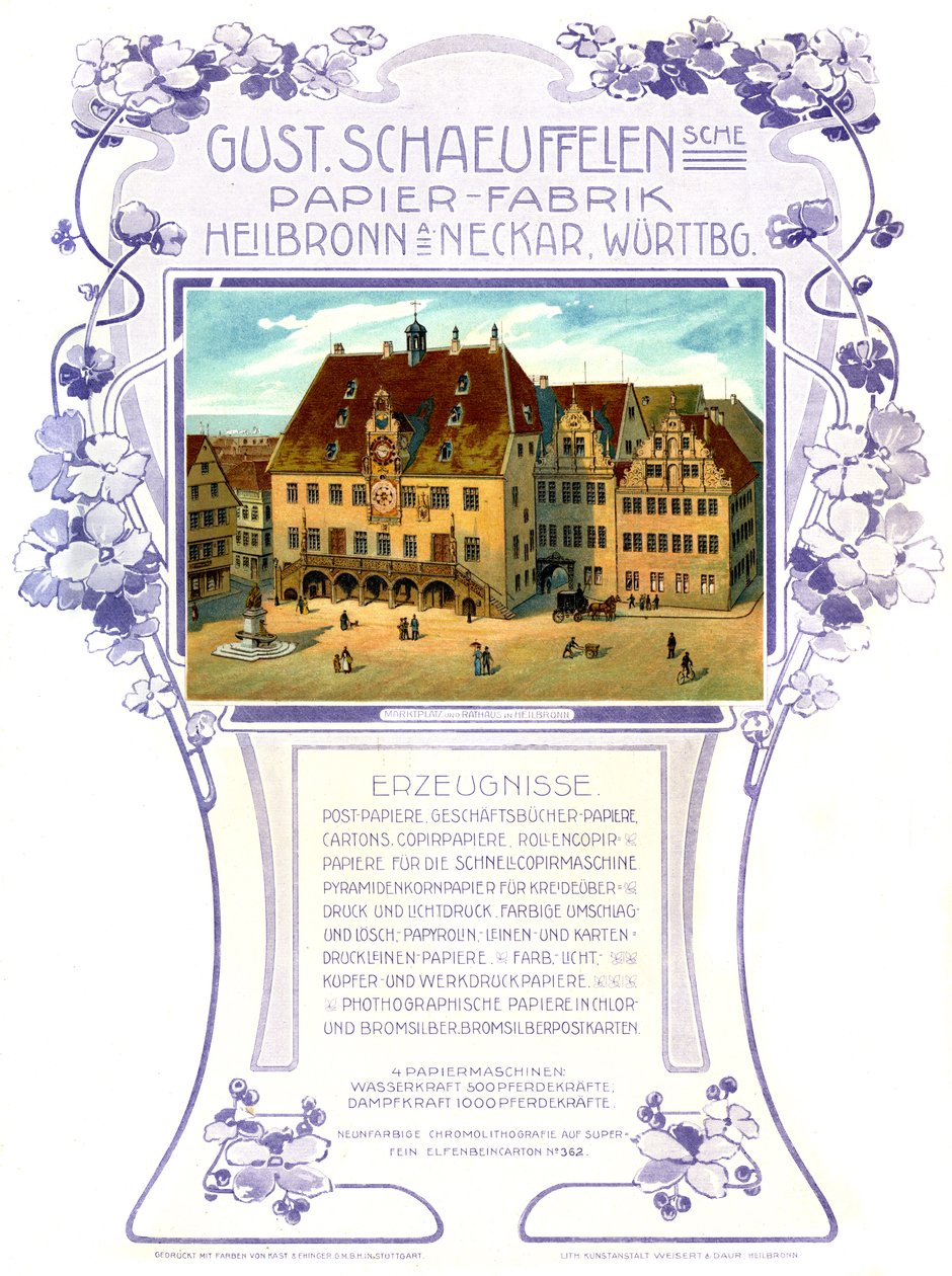 German Advert for Paper Factory by Unbekannter Künstler