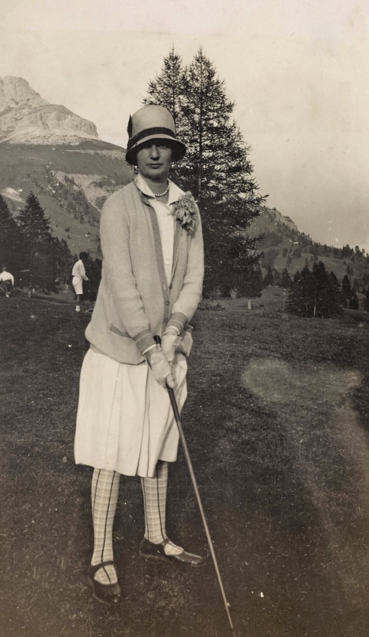 Golfer at Lake Carezza by Unbekannter Künstler