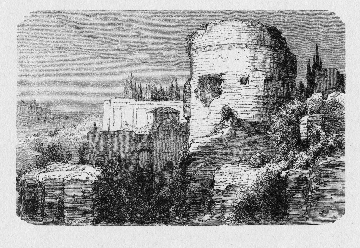History of Ancient Rome. Ancient Tower of the Palatine Hill by Unbekannt