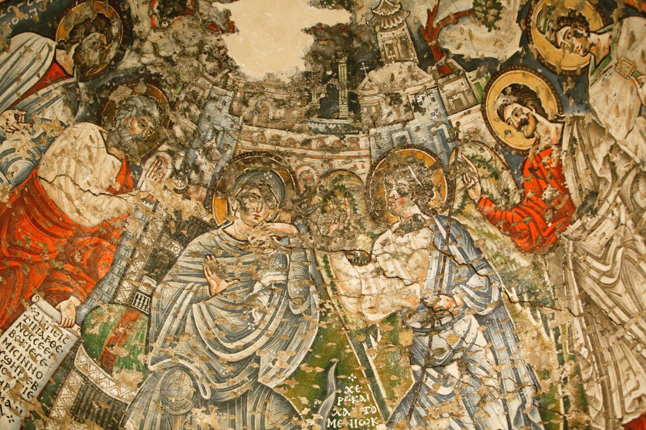 Holy Virgin and Saint John, Kame Coptic Monastery: 9th c. Fresco: The ...