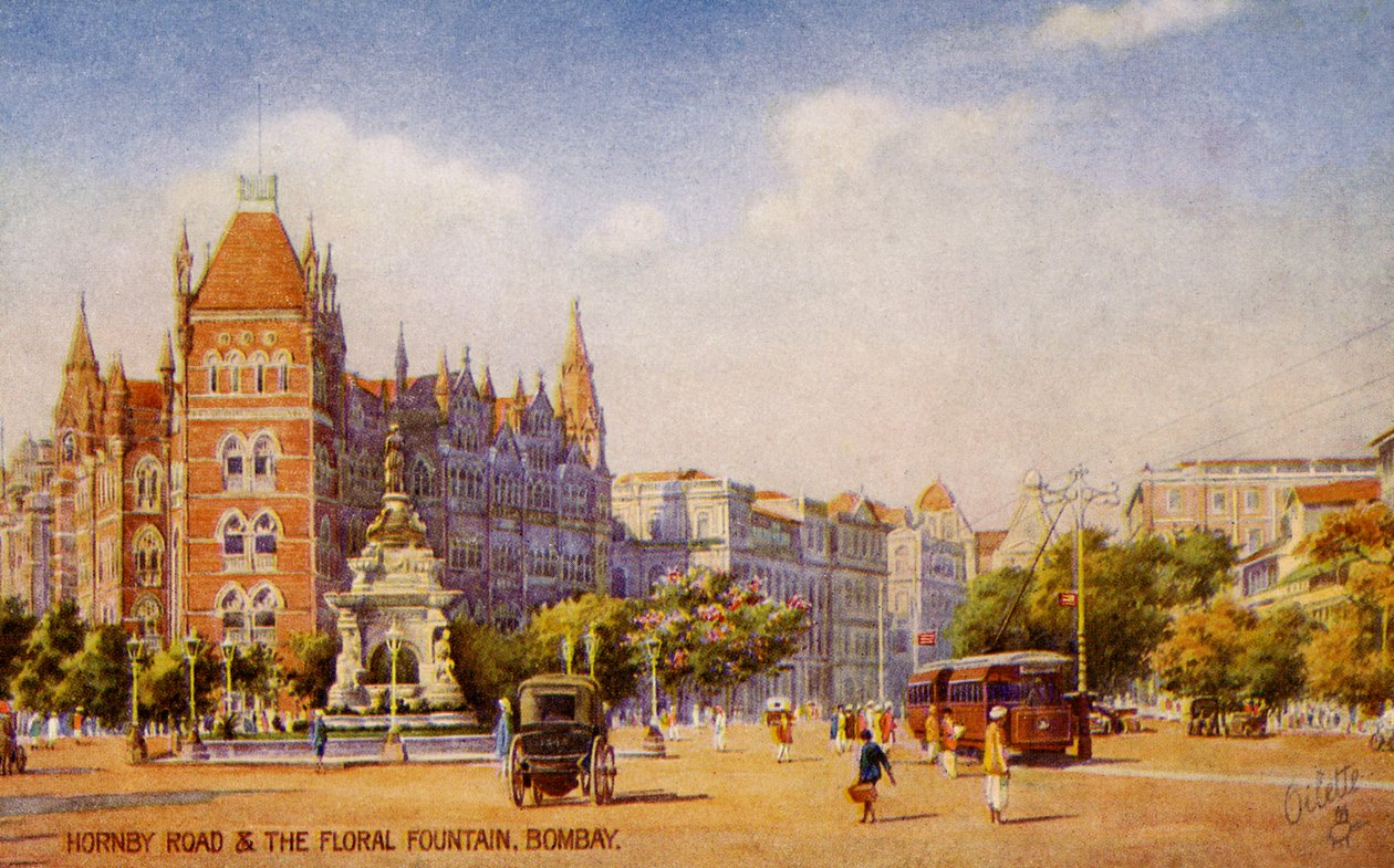 Hornby Road and the Floral Fountain, Mumbai (Bombay) by Unbekannter Künstler