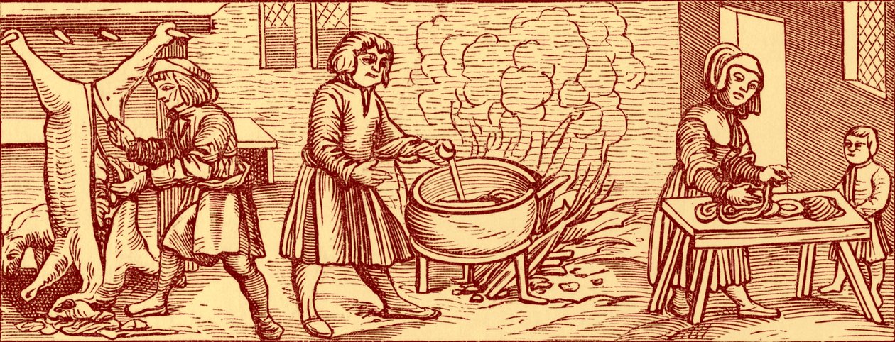 Interior of a Kitchen in the Sixteenth Century by Unbekannter Künstler