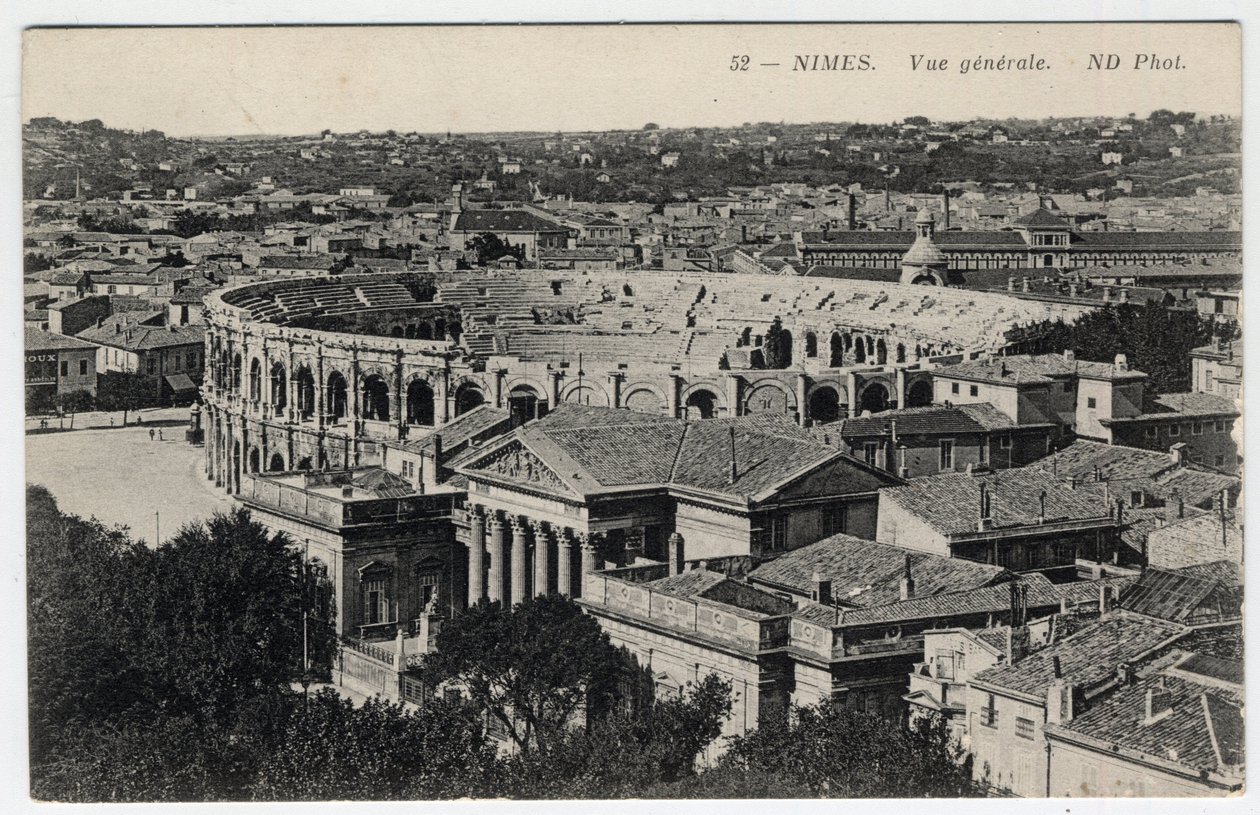 Nimes: General View of the City with the Arenes and the Maison Carree by William M. Timlin