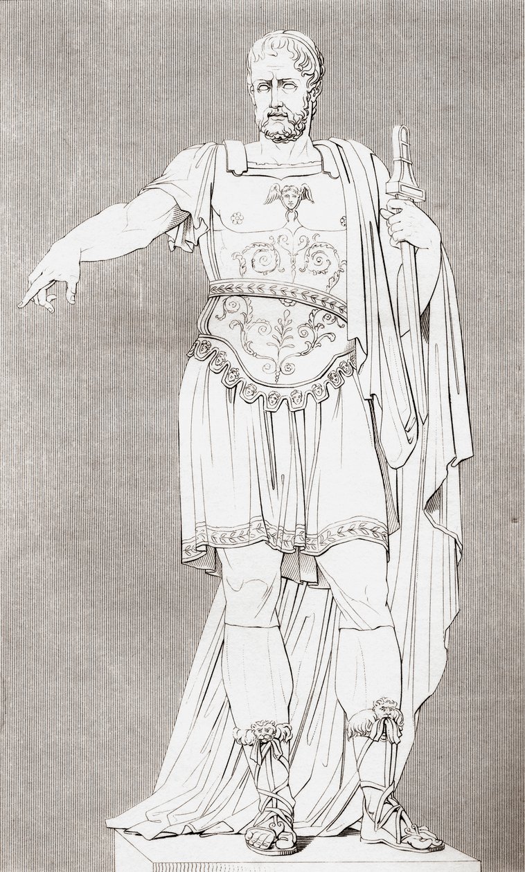 Marcus Furius Camillus (c. 446 – 365 BC), Roman Soldier and Statesman, from The Historic Gallery of Portraits and Paintings, Published 1808 by Unbekannt