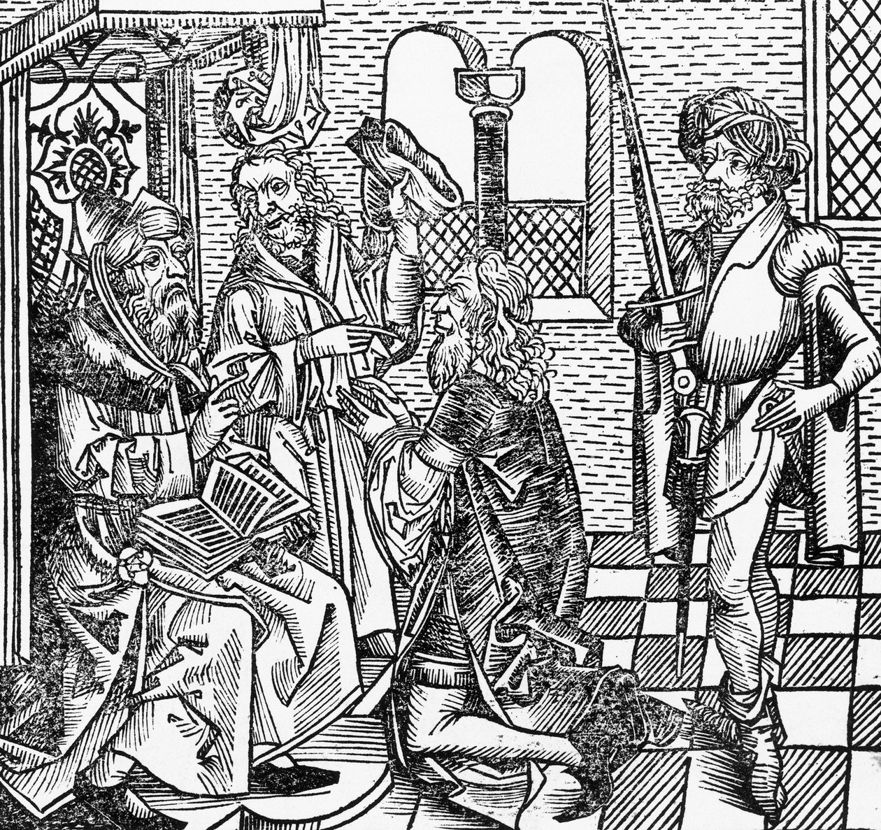 Mohammed at court, German woodcut, from Nuremberg Chronicle by Hartmann Schedel by William M. Timlin