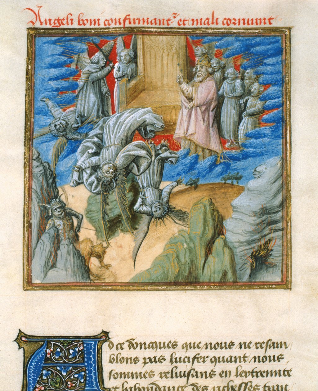 The Fall of Lucifer, from the 'Speculum Humanaue Salvationis'