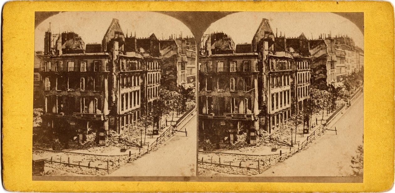 Municipality of Paris (1871): view of Paris in ruins by Unbekannt
