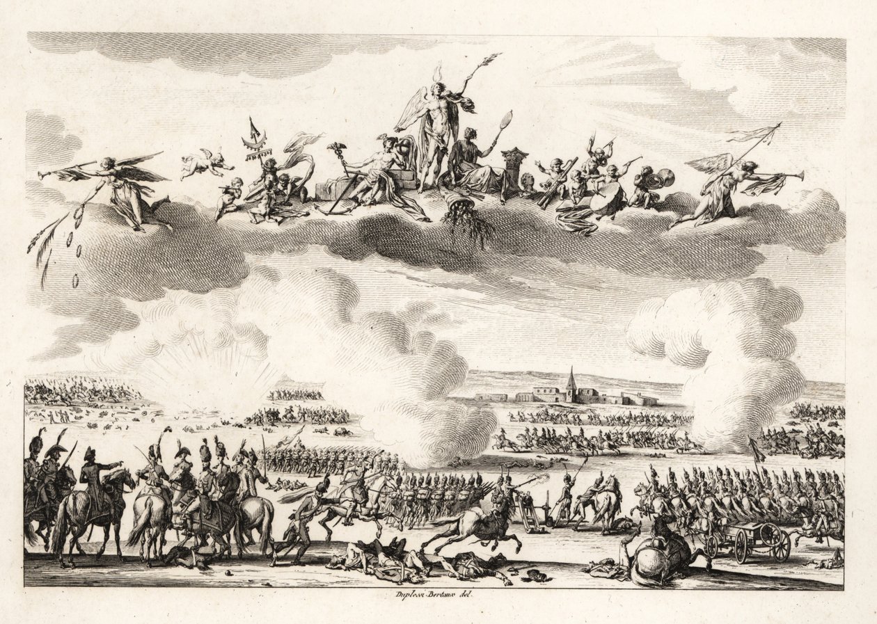Napoleon Bonaparte, First Consul of the French Republic, commanding the French Army at the Battle of Marengo by Unbekannt
