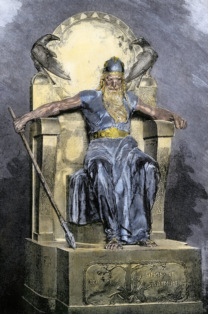 Nordic mythology: representation of the deity Wotan (Odin) by Unbekannter Künstler