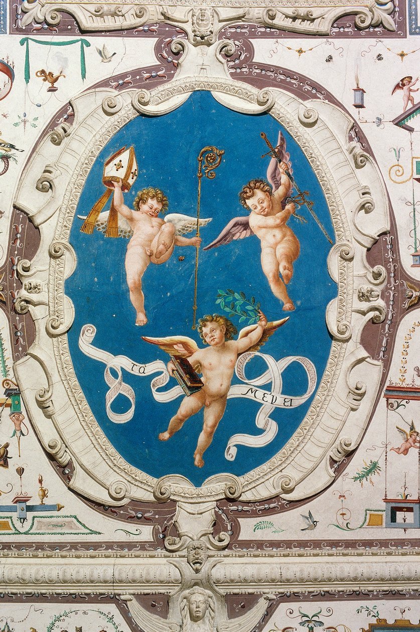 Oval Depicting Three Putti, Detail by William M. Timlin