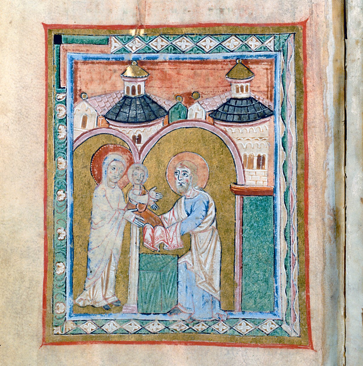 Page of a codex showing the Presentation at the Temple, Treasury of the Cathedral of Vercelli by Unbekannt