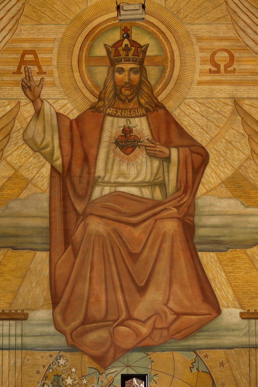 Parish Church of the Sacred Heart. Interior. Modernism. The Choir. Mosaic. Christ by Unbekannt