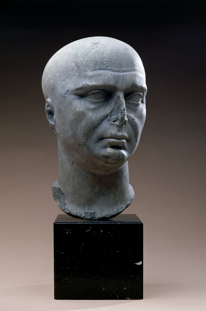 Portrait Head of a Priest of Isis with Shaven Head, Roman, 2nd Century AD by Unbekannt