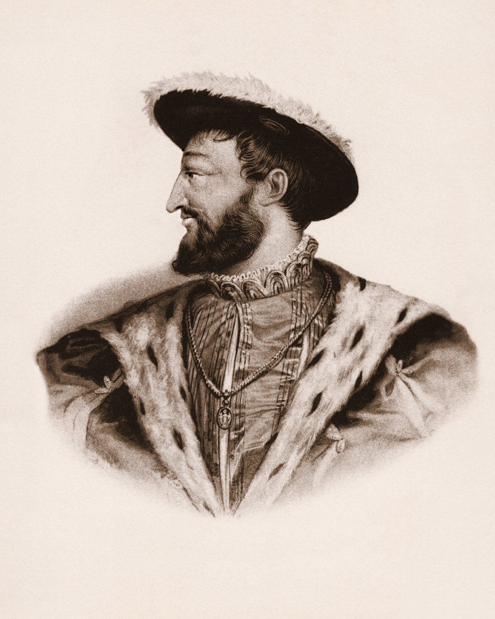 Portrait of the King of France Francois I (1494-1547) by Unbekannter Künstler