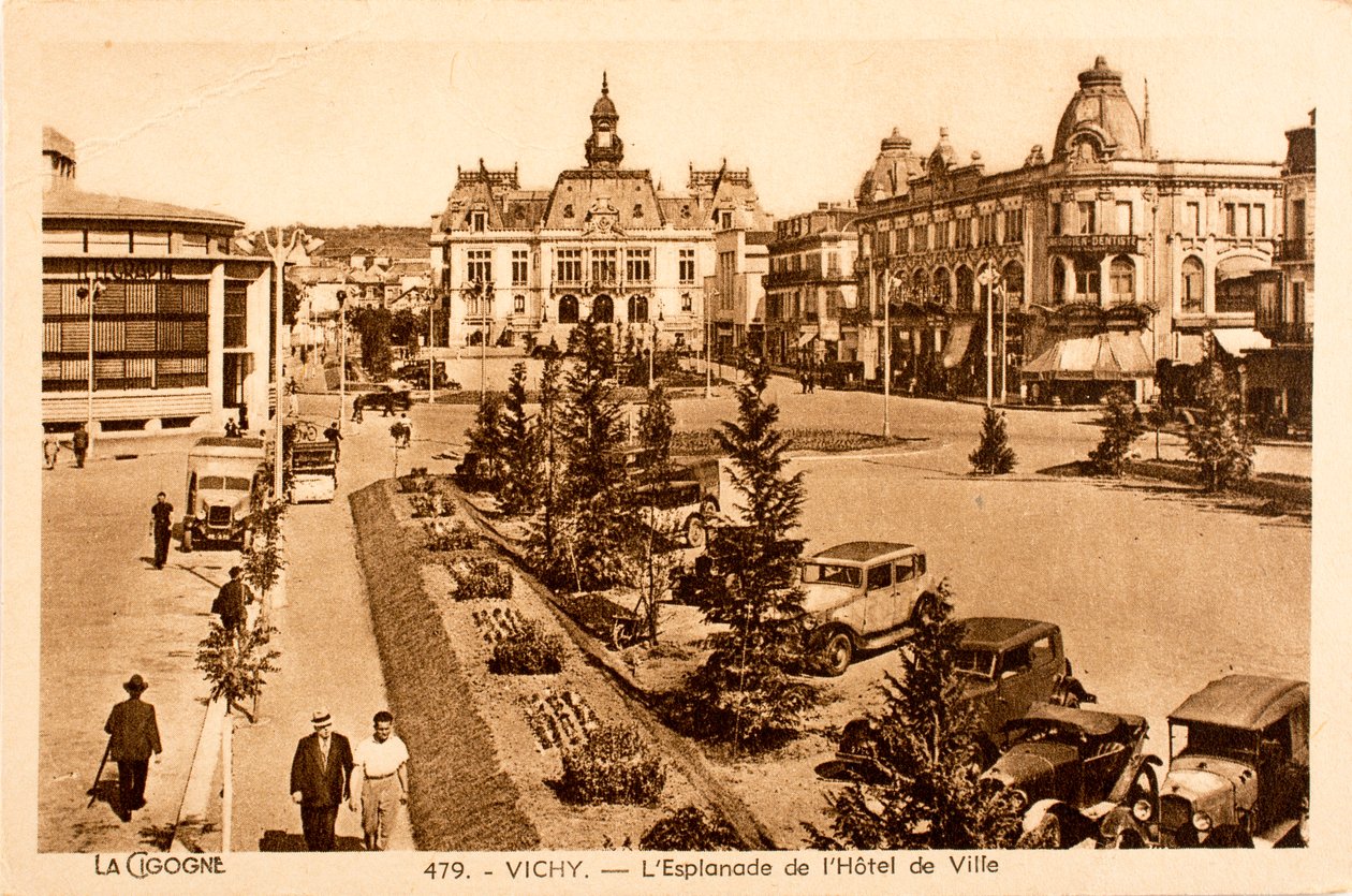 Esplanade of the Hotel de Ville, Vichy, France by William M. Timlin