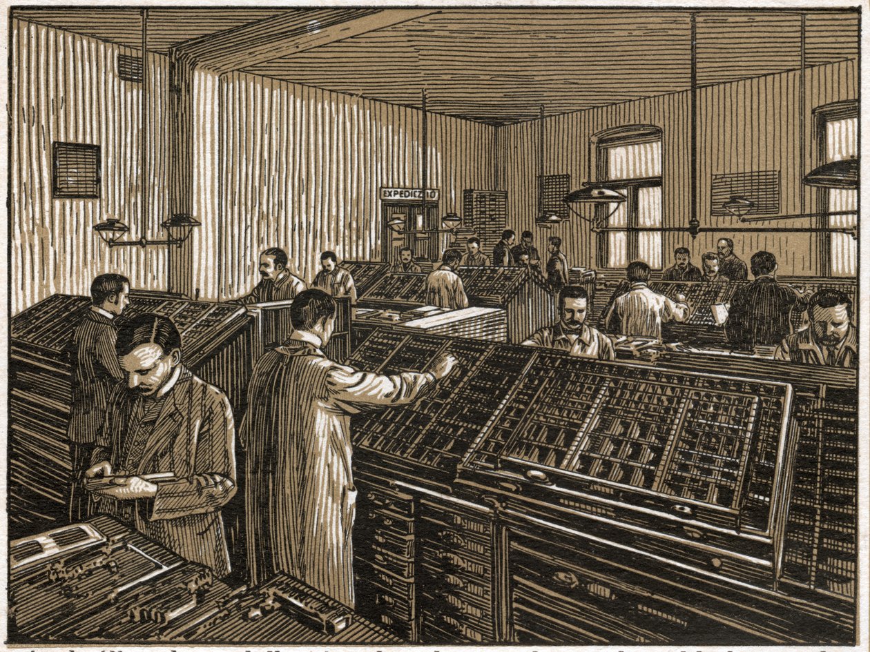 Printing shop in Budapest by Unbekannter Künstler