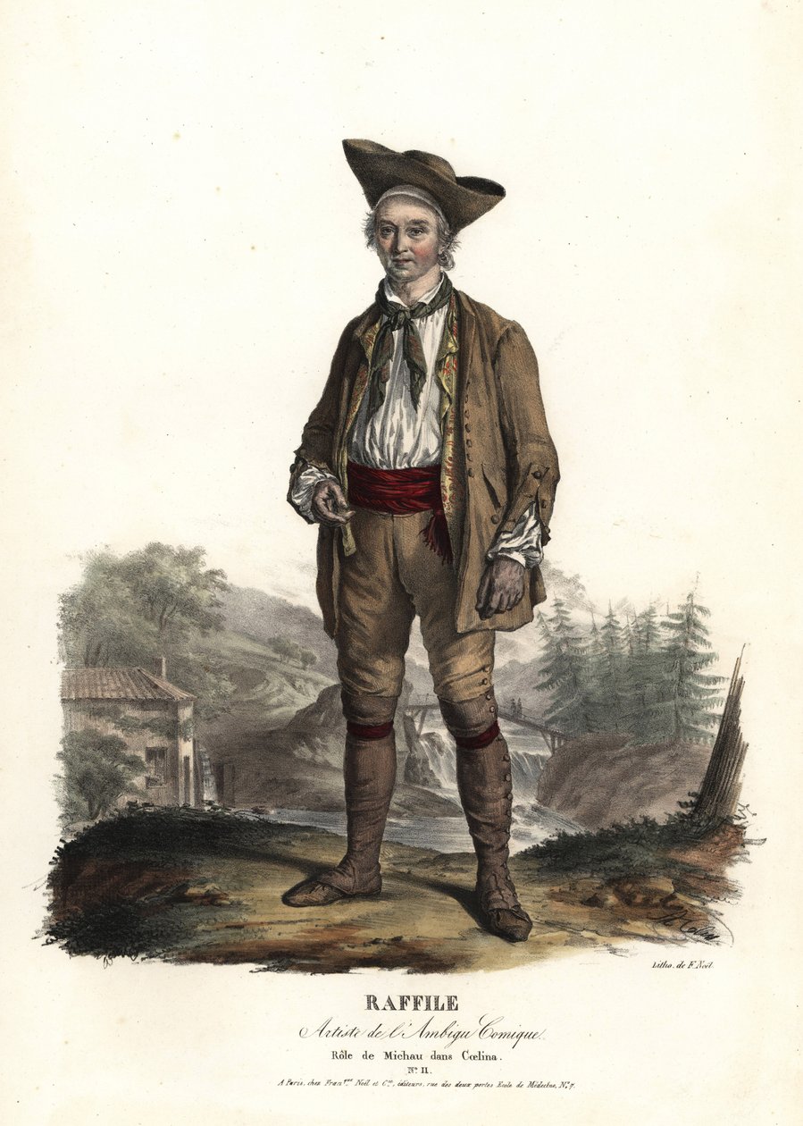 Raffile as Michau in Coelina by Rene Charles Guilbert de Pixerecourt, Ambigu Comique by Unbekannter Künstler