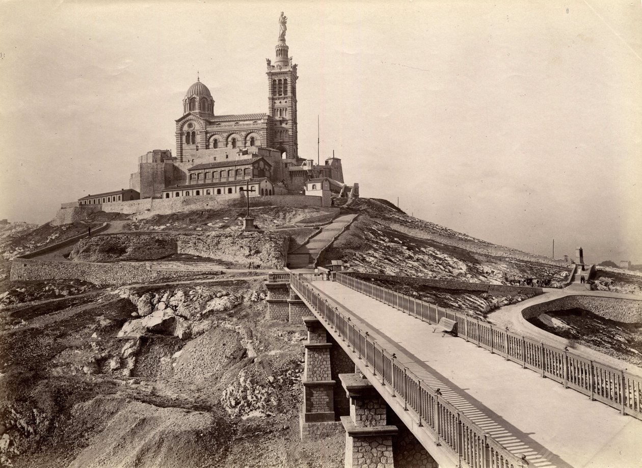 Exterior view of the Basilica of Notre Dame de la Garde, Marseille by William M. Timlin