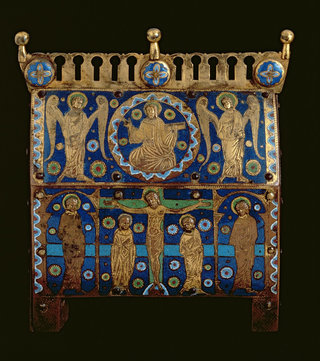 Reliquary casket, decorated with enamel plaques depicting the Crucifixion and the Apotheosis of Christ, French, made in Limoges by Unbekannt