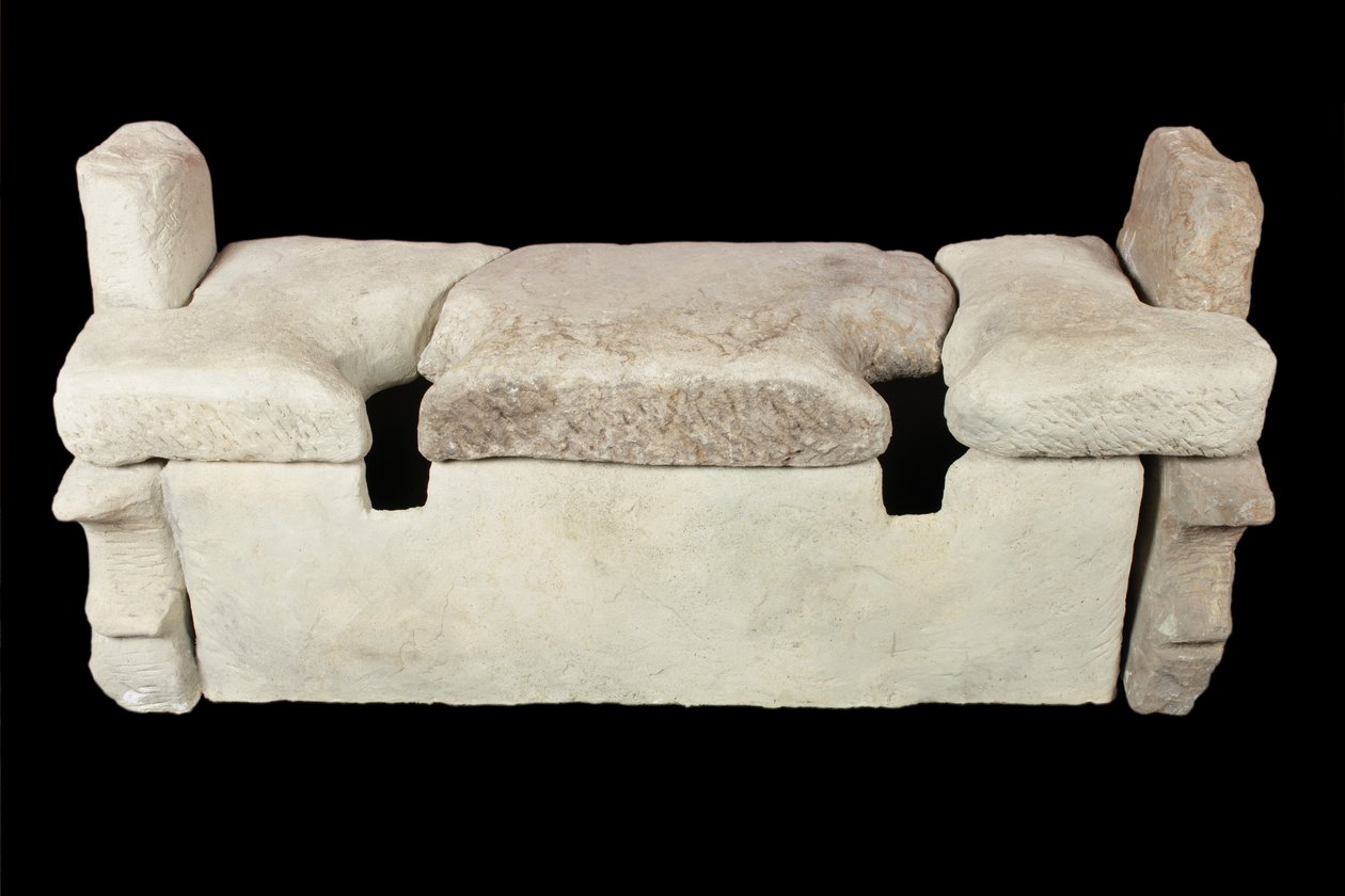 Roman toilet seat found in a hospital building by Unbekannt