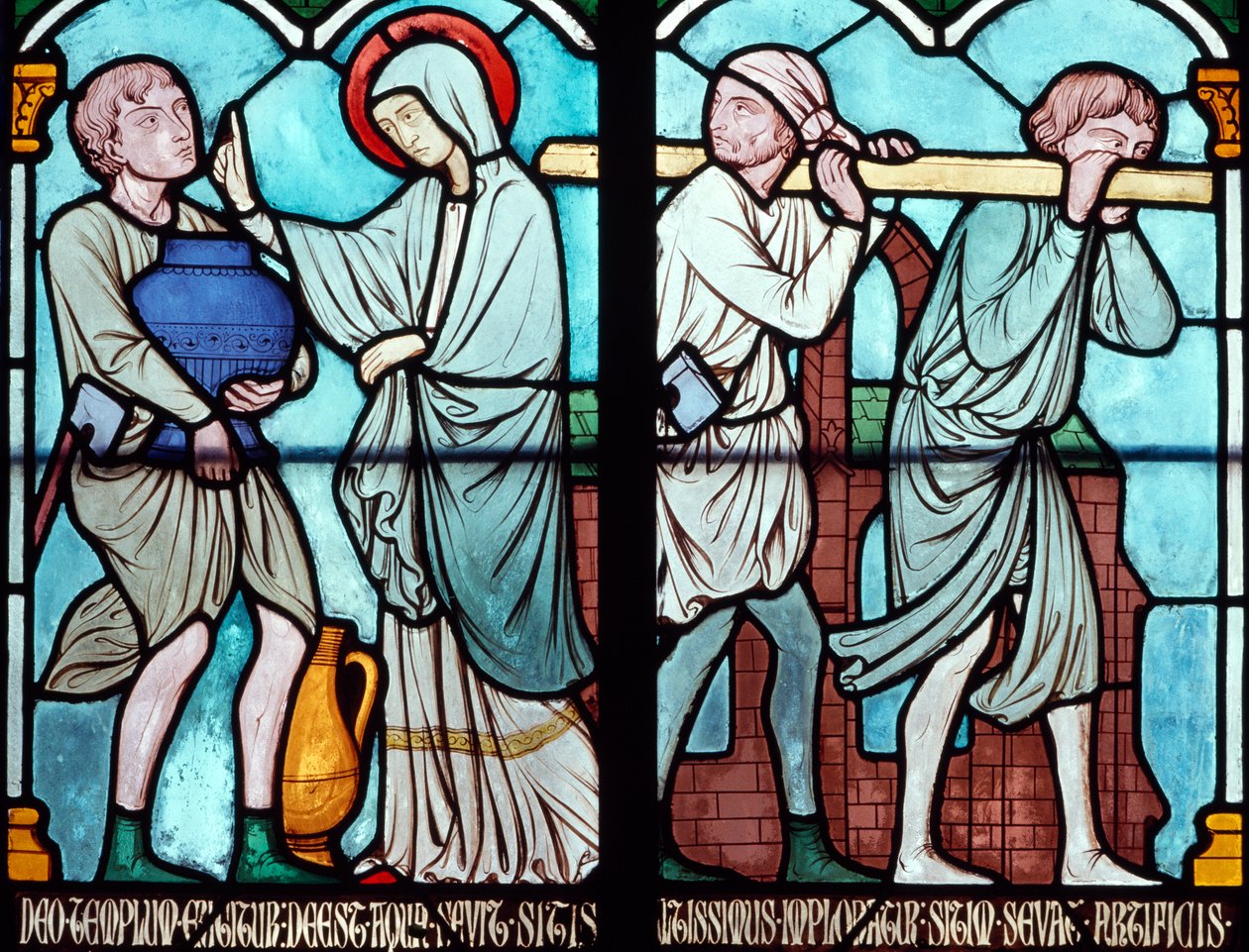 Scene from Life of St. Louis, Stained-Glass Window from Notre Dame Cathedral by Benjamin Baud