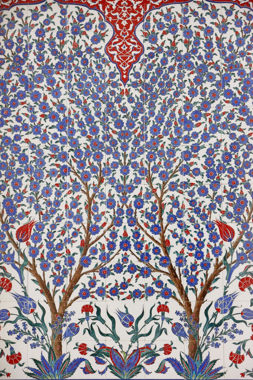 One of the 80 Iznik Panels - Highly Decorated Ceramic Tiles Popular in the 16th Century - Which Feature Distinctly in Istanbul