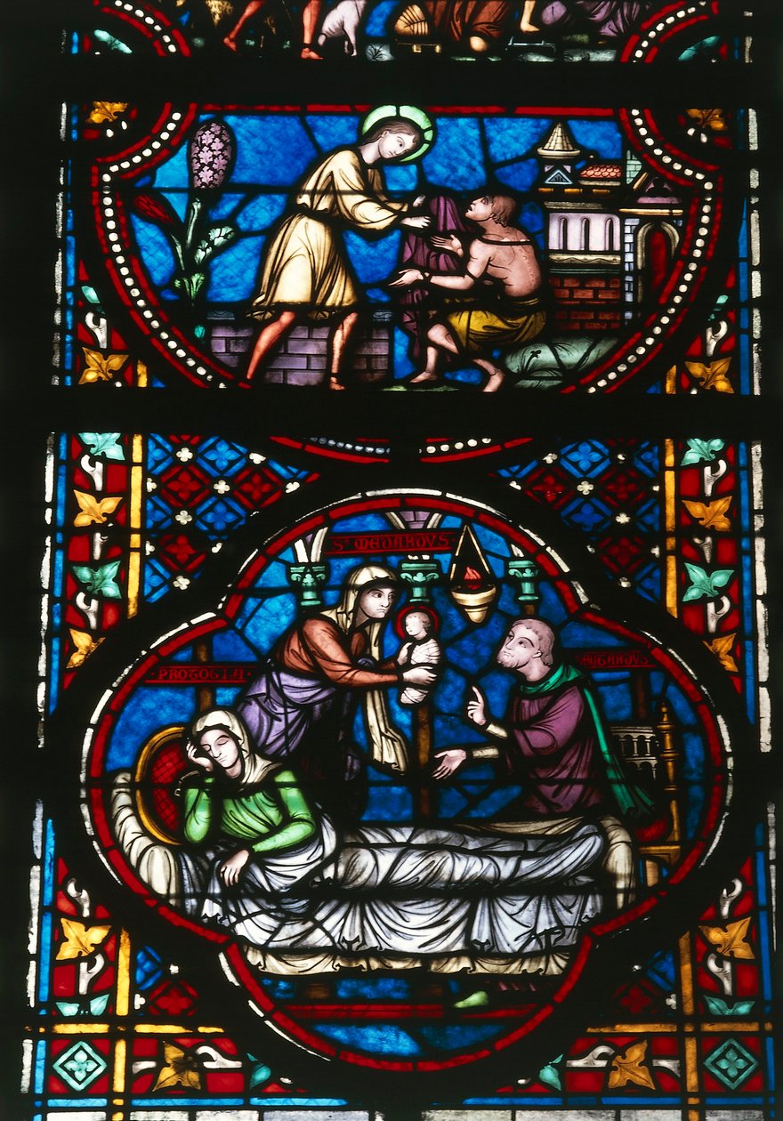 Stained glass of the Cathedral Notre Dame of Tournai, Belgium by Unbekannter Künstler