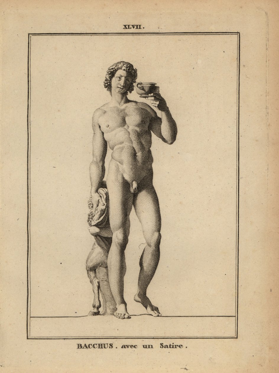 Statue of Bacchus, the Roman God of Wine, Naked with a Satyr by Unbekannt