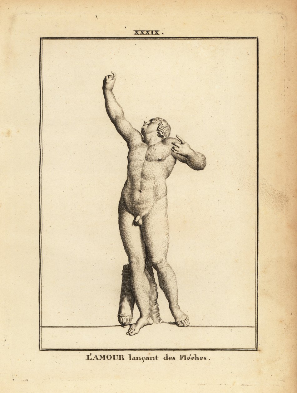 Statue of Eros, Greek God of Love, Naked with Quiver, Launching Invisible Arrows with an Invisible Bow by Unbekannt