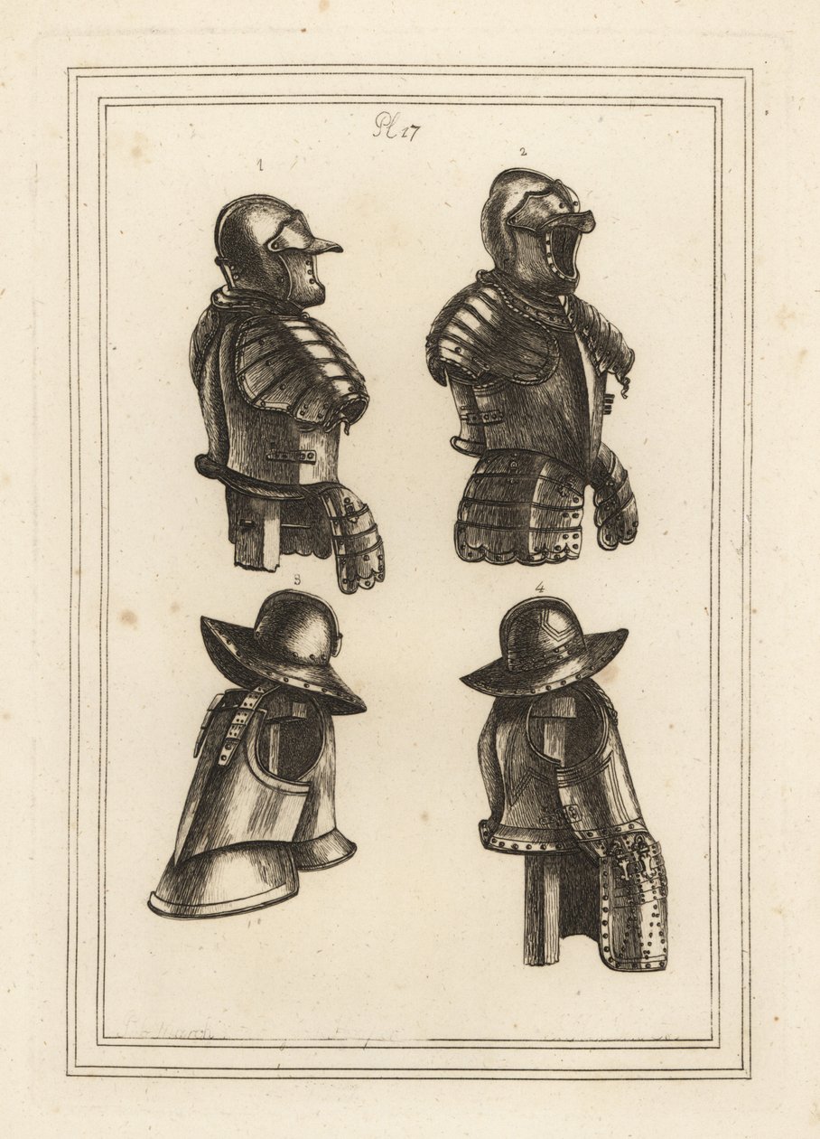 Suit of Armour with Lance Rest, Open Helmet, and Arquebus Armour by Unbekannt