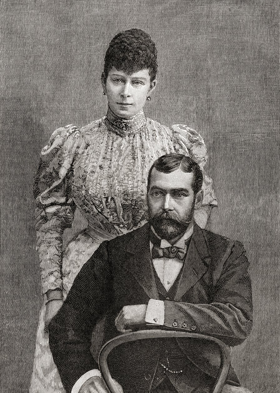 The Duke and Duchess of Cornwall, George V and his wife Mary of Teck by Unbekannt