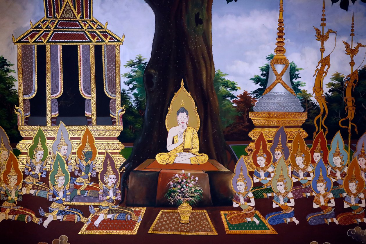 The Life of the Buddha, Wall Fresco, Wat Botum Temple, Phnom Penh, 2022 by Unbekannter Künstler