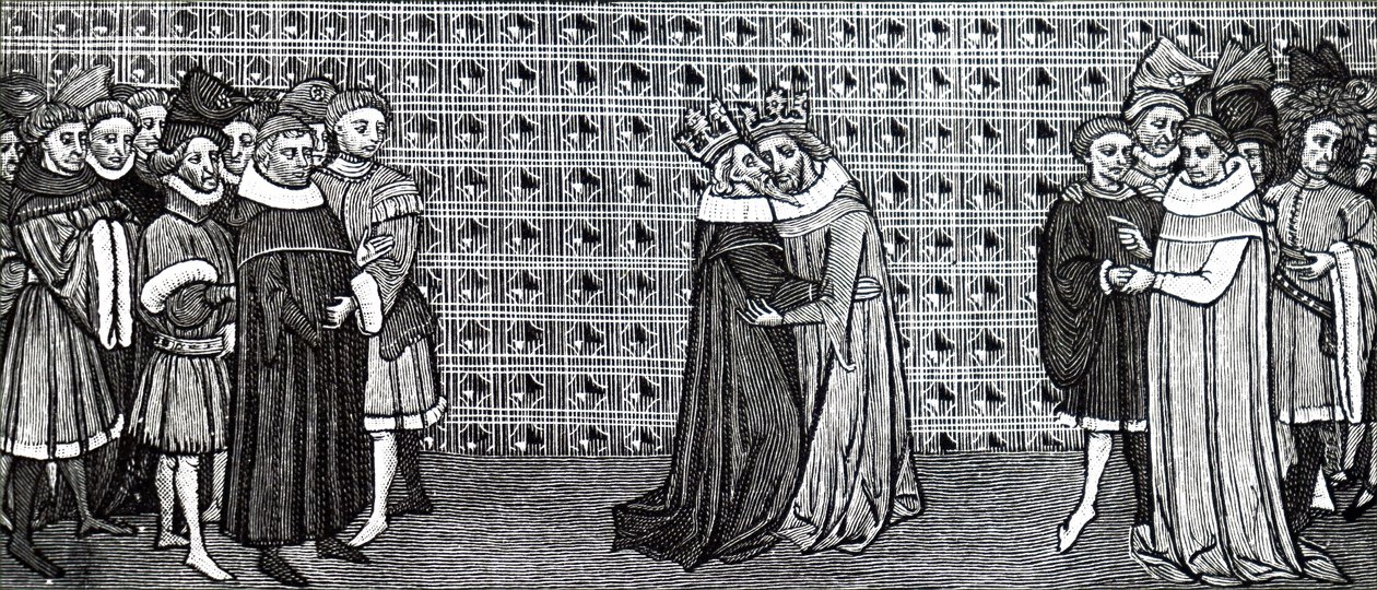 The meeting of King Edward III and King Philip V of France by Unbekannt