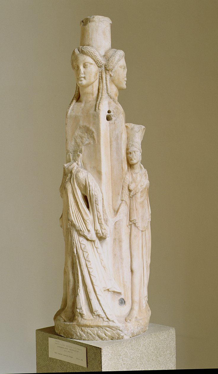 Triform Herm of Hecate, Marble Sculpture, Attic Period, 3rd Century by Unbekannt