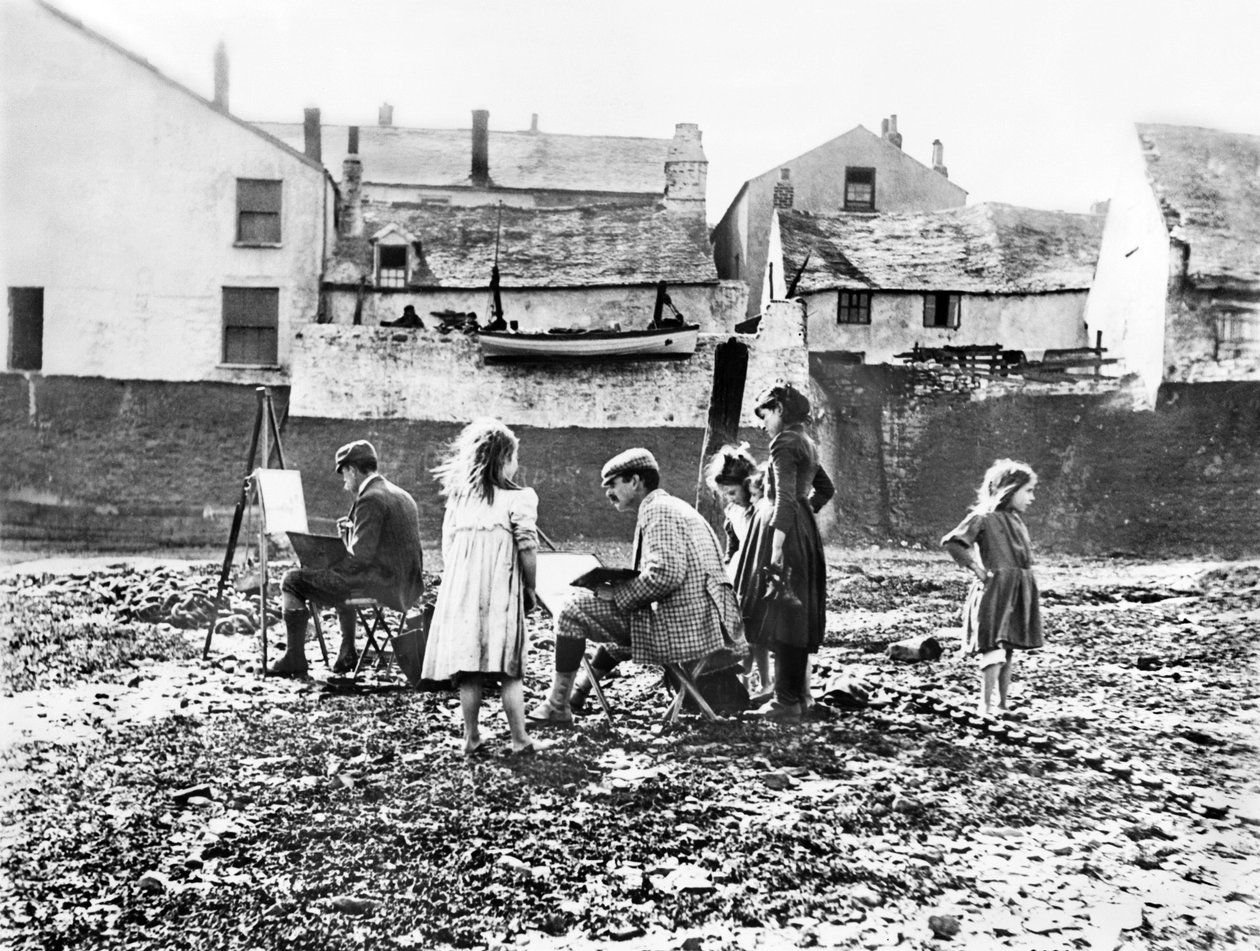 Artists Painting by the River Torridge, Appledore, Devon by Unbekannt