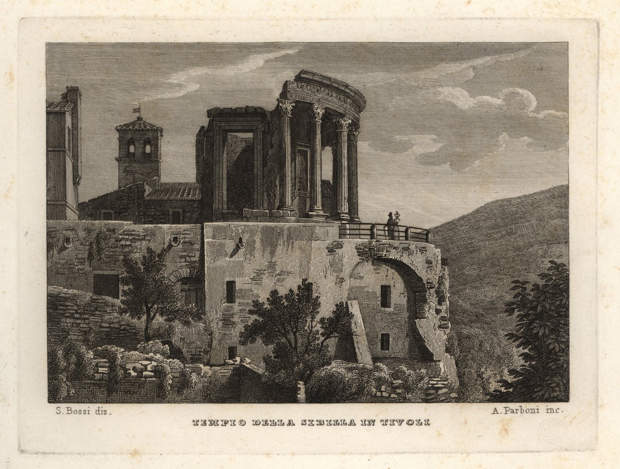 View of the Temple of Sybil at Tivoli by Unbekannt