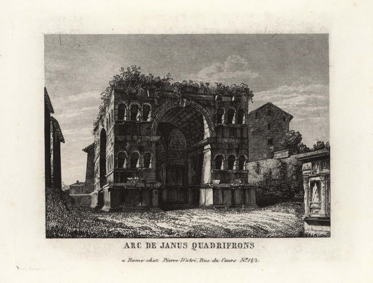 View of the Ruins of the Arch of Janus Quadrifrons, Rome by Unbekannt