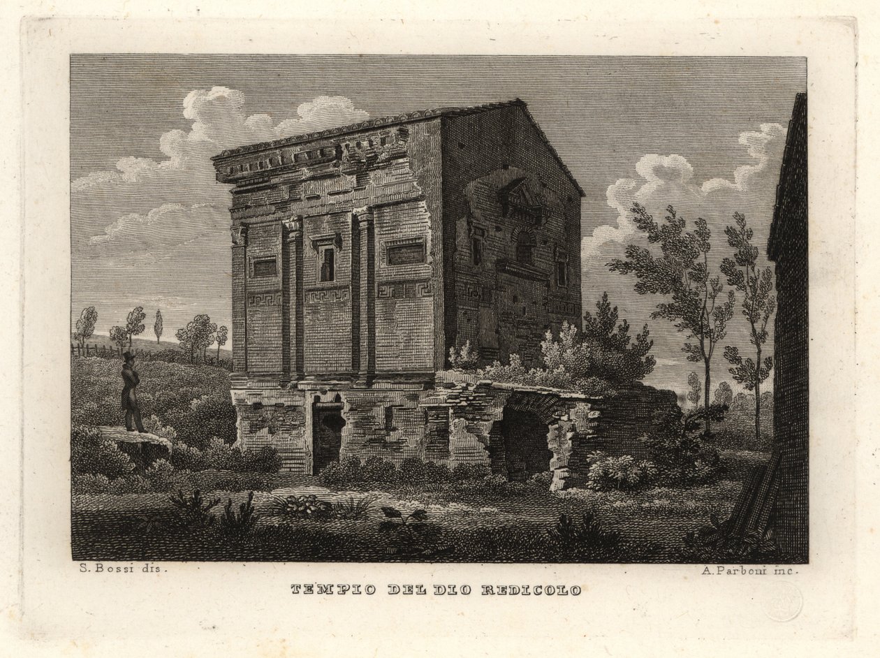 View of the ruins of the Tomb of Annia Regilla in Caffarella Park, Rome by Unbekannt