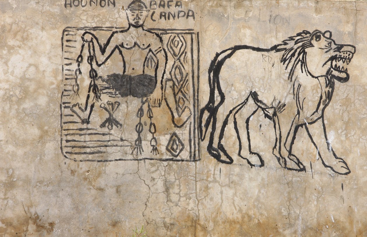 Wall Painting Depicting a Voodoo Sorcerer, Lome, Togo by Unbekannt