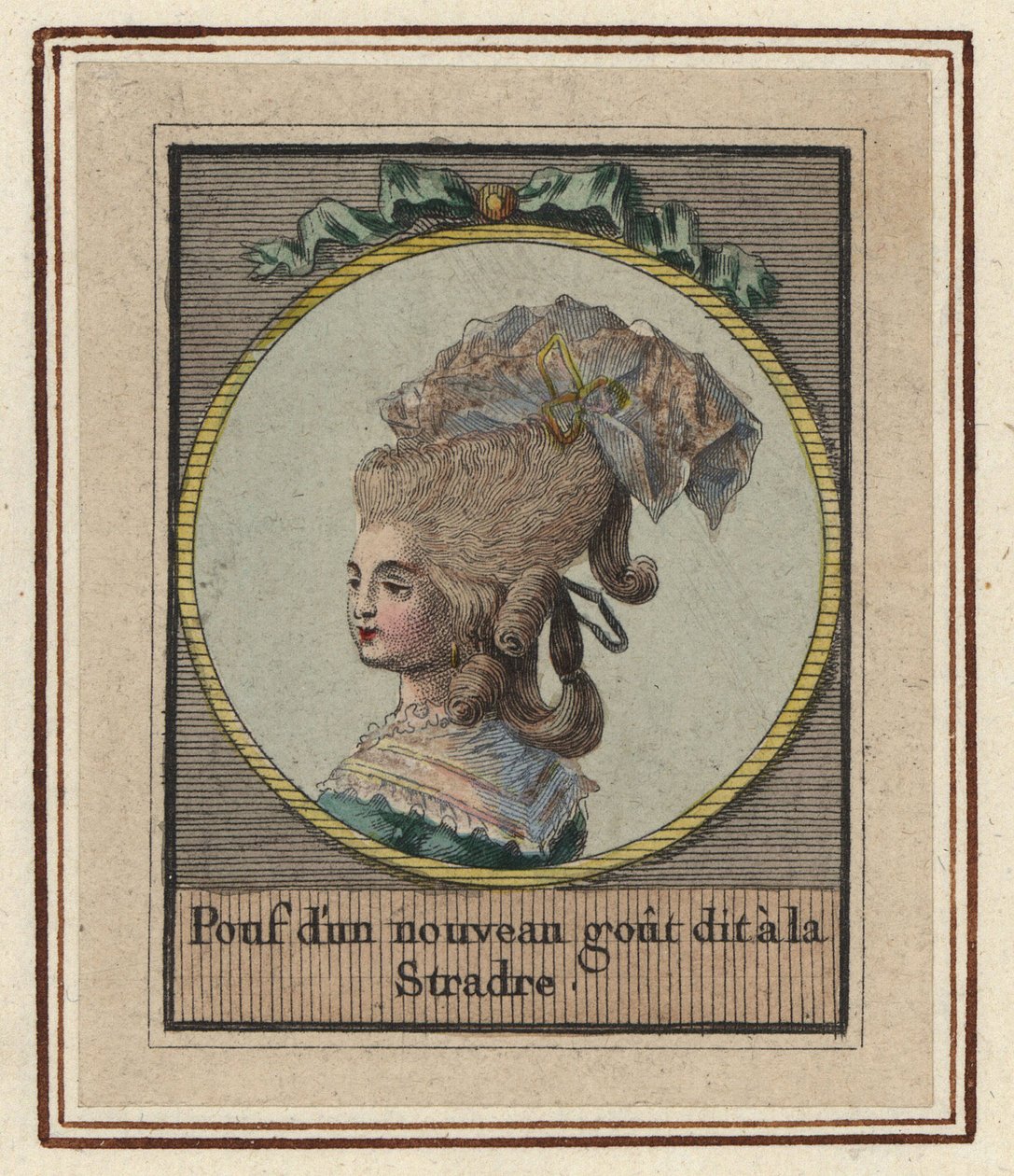 Woman in a new style of pouf called the Stradre by Unbekannter Künstler
