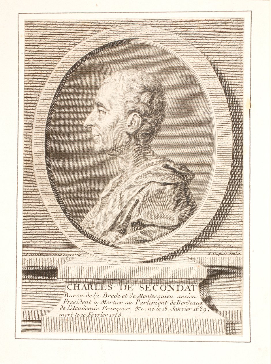 Charles-Louis de Secondat, Baron de La Brède et de Montesquieu by Unbekannter Stecher