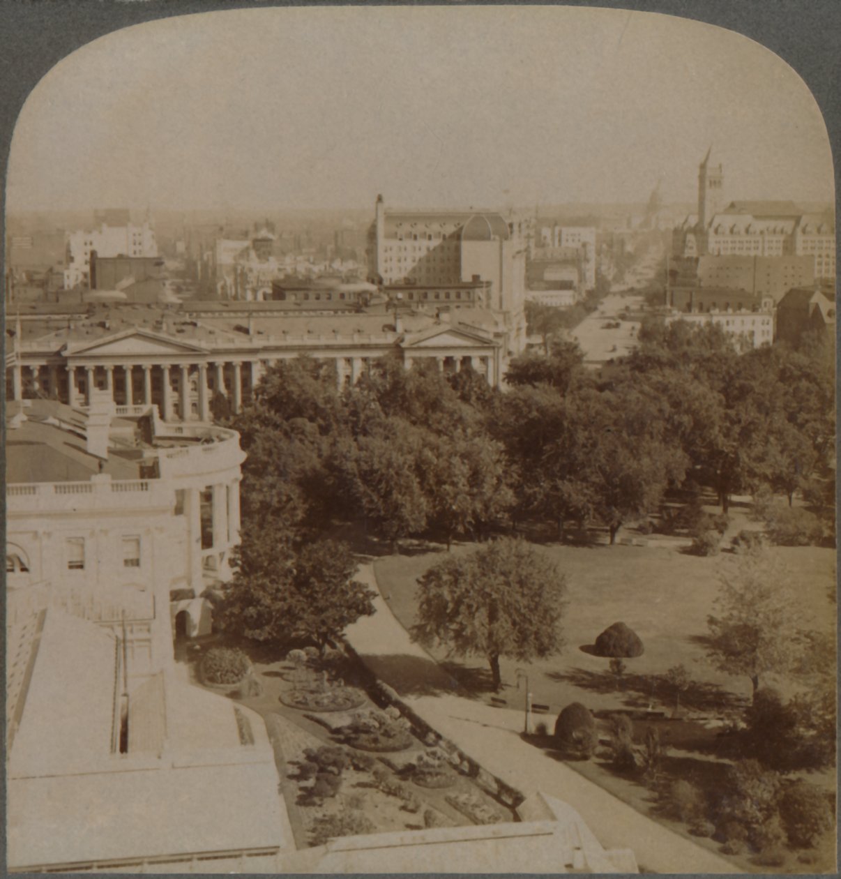 From Navy Department...past the White House and Treasury, to Capitol, Washington, U.S.A., 1902 by Underwood and Underwood