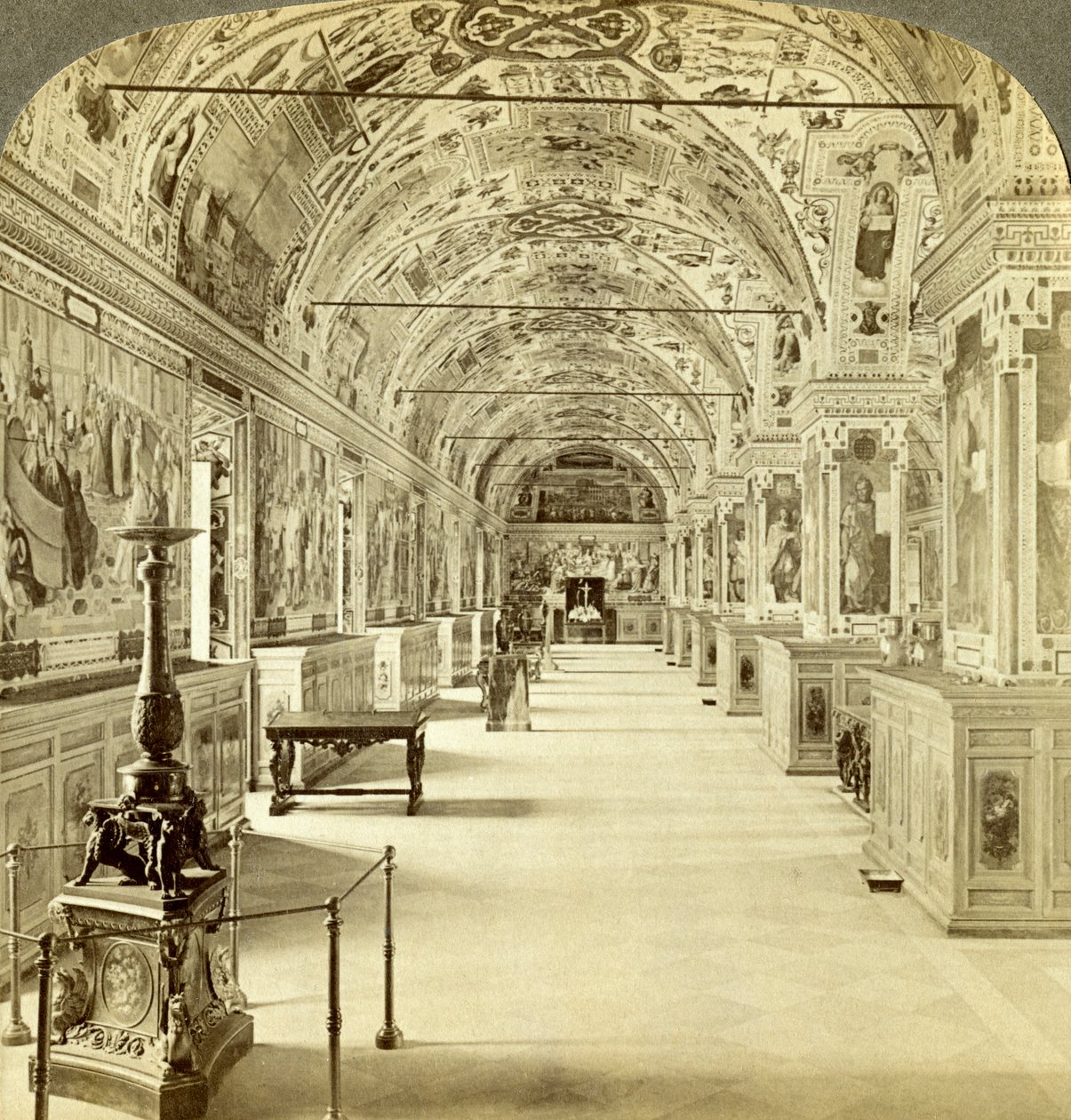 Interior of the Vatican Library, Rome, Italy by Underwood and Underwood
