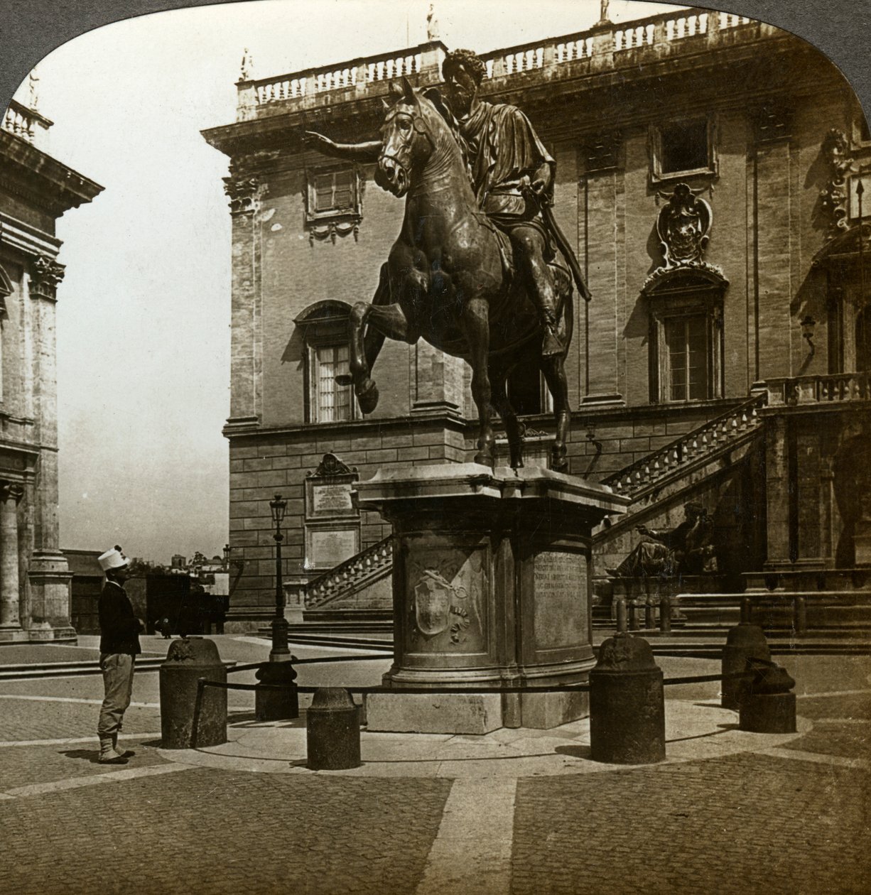Statue of the Emperor Marcus Aurelius, Rome, Italy by Underwood and Underwood