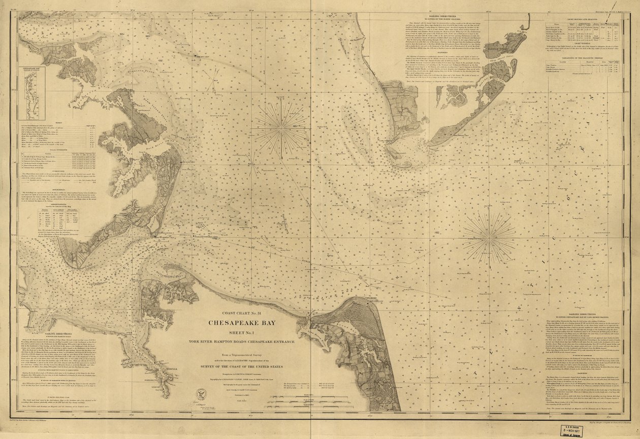 Chesapeake Bay, Sheet no. 1, York River, Hampton Roads, Chesapeake Entrance by United States Coast Survey