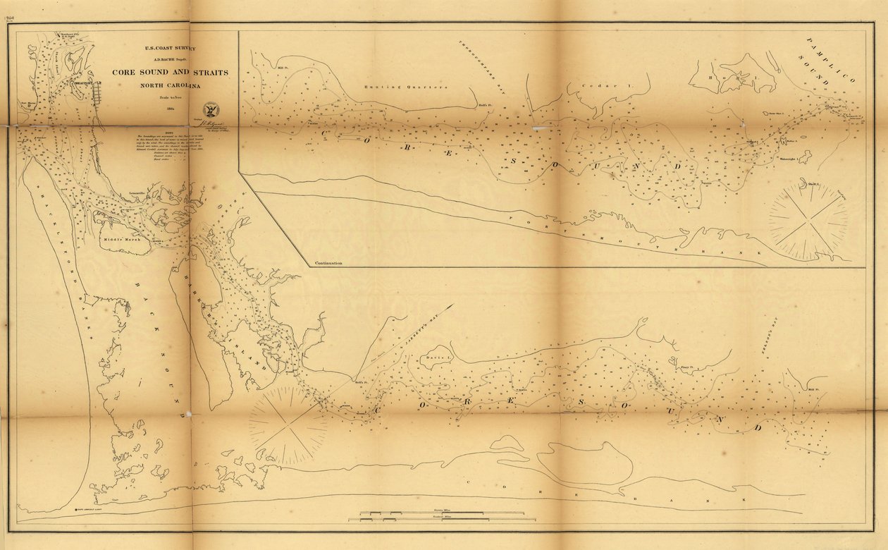 Core Sound and Straits, North Carolina by United States Coast Survey