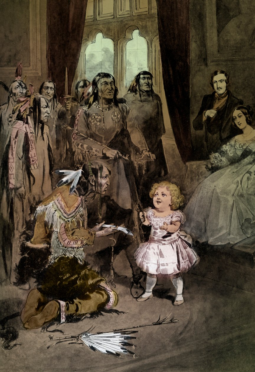 Infant Edward VII Plays with Ojibwe Chiefs by Unknown
