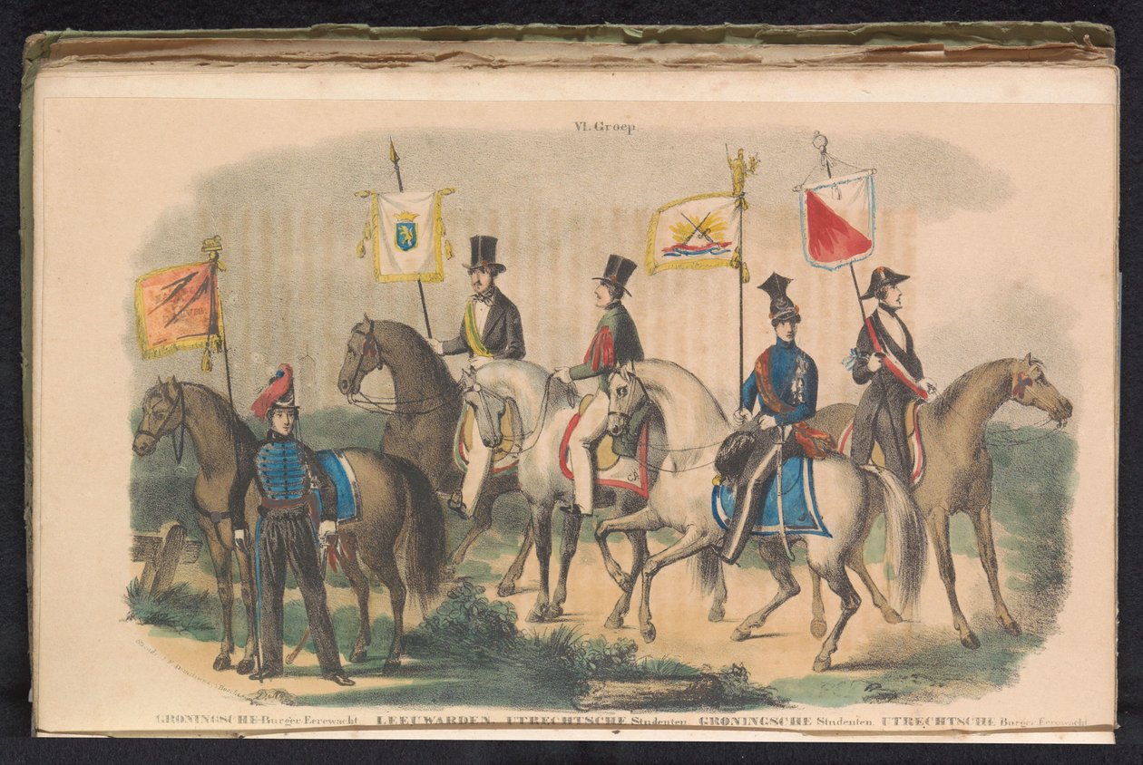 Costumes and Banners of the Honor Guards of Groningen, Leeuwarden, and Utrecht, 1840-1842 by Unknown